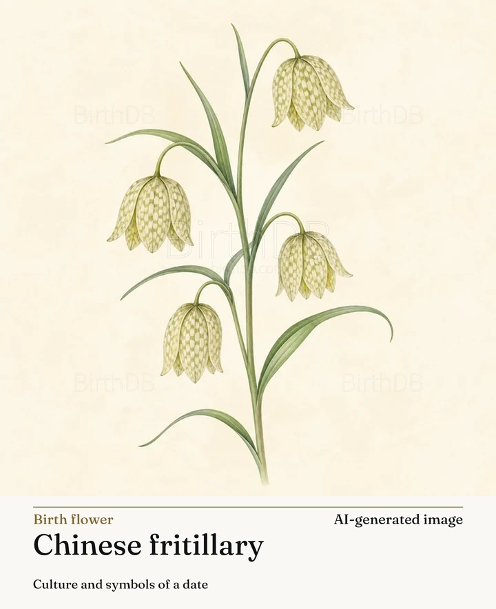 Chinese fritillary — BirthDB symbolic illustration (AI-generated image)