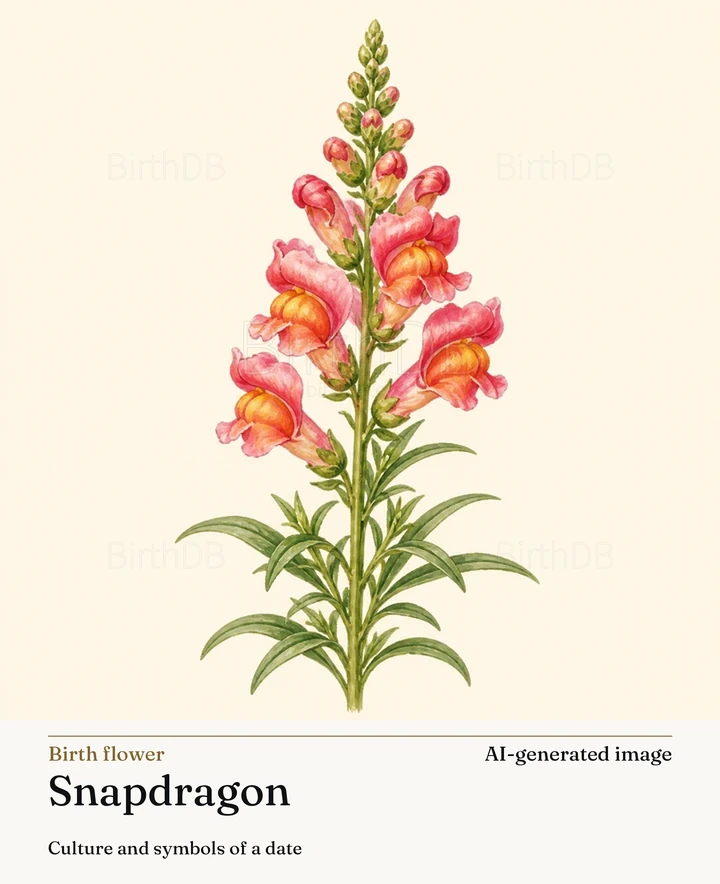 Snapdragon — BirthDB symbolic illustration (AI-generated image)