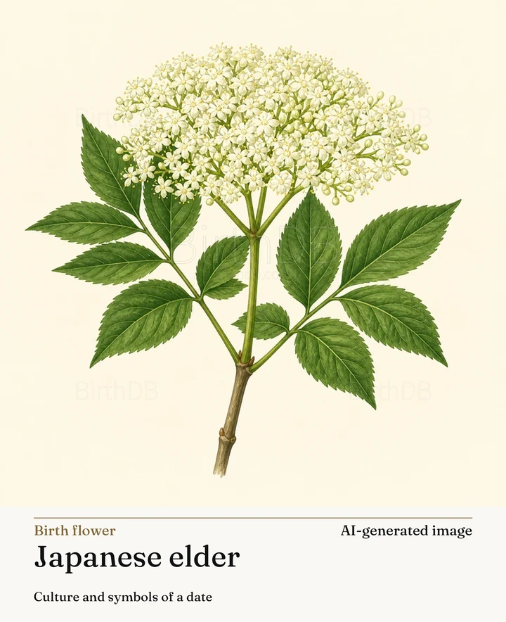 Japanese elder — BirthDB symbolic illustration (AI-generated image)