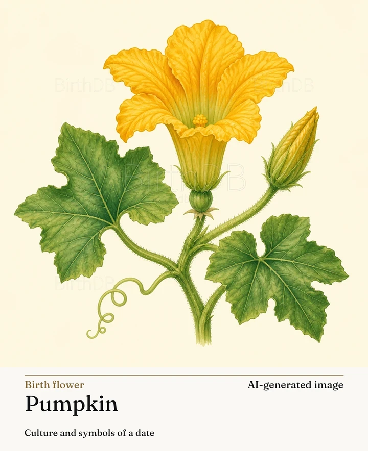 Pumpkin — BirthDB symbolic illustration (AI-generated image)