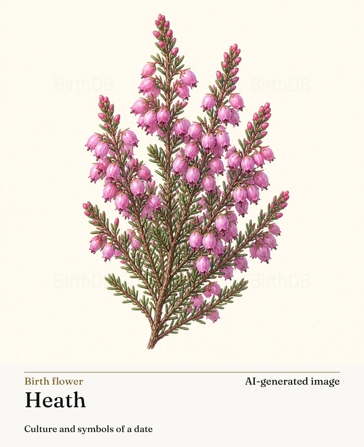 Heath — BirthDB symbolic illustration (AI-generated image)