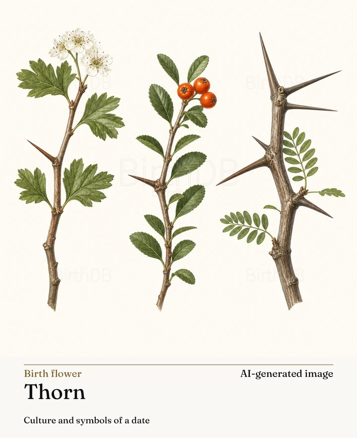 Thorn — BirthDB symbolic illustration (AI-generated image)
