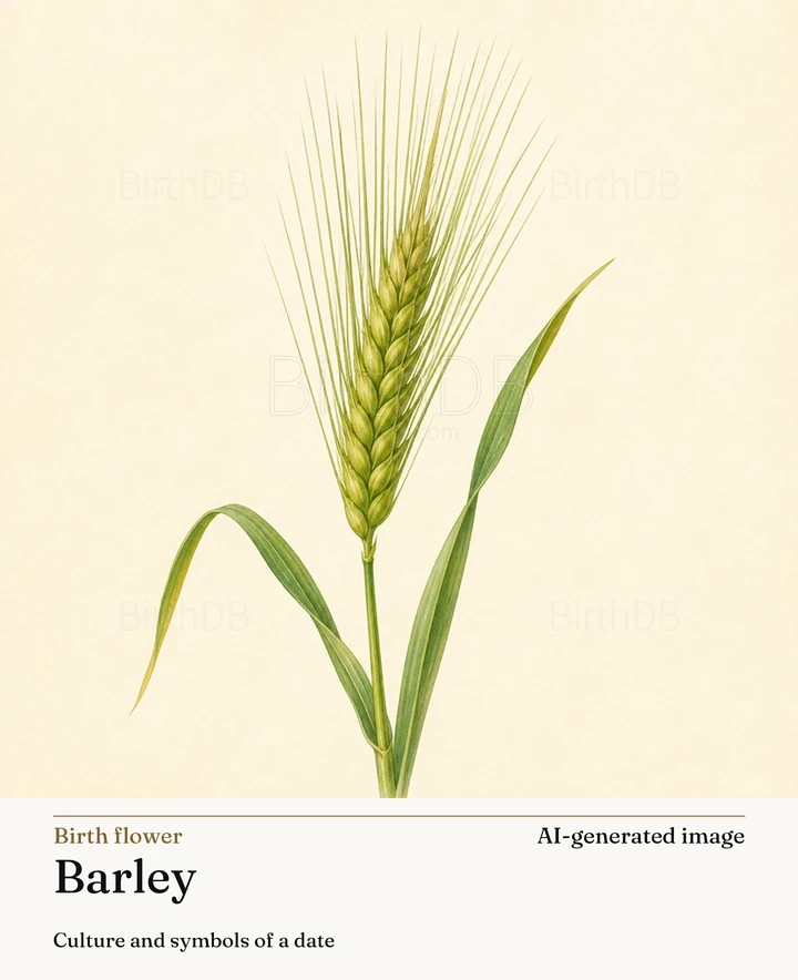 Barley — BirthDB symbolic illustration (AI-generated image)