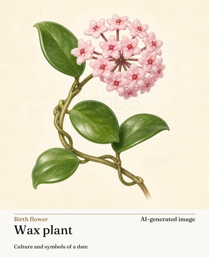 Wax plant — BirthDB symbolic illustration (AI-generated image)