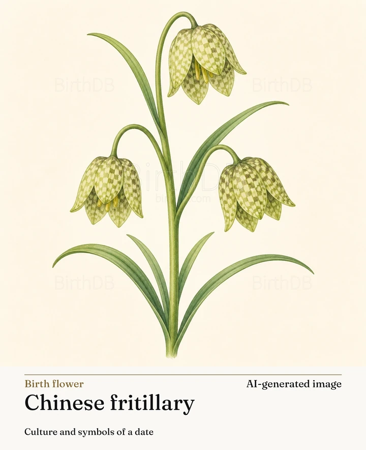 Chinese fritillary — BirthDB symbolic illustration (AI-generated image)