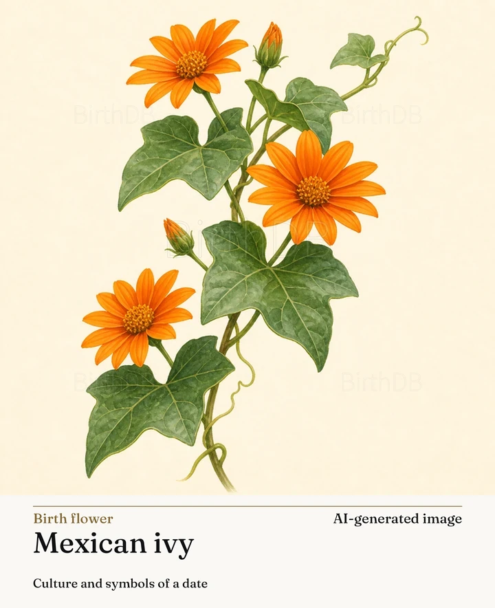 Mexican ivy — BirthDB symbolic illustration (AI-generated image)