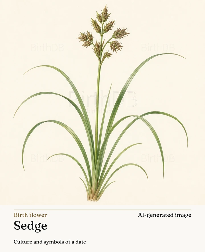Sedge — BirthDB symbolic illustration (AI-generated image)