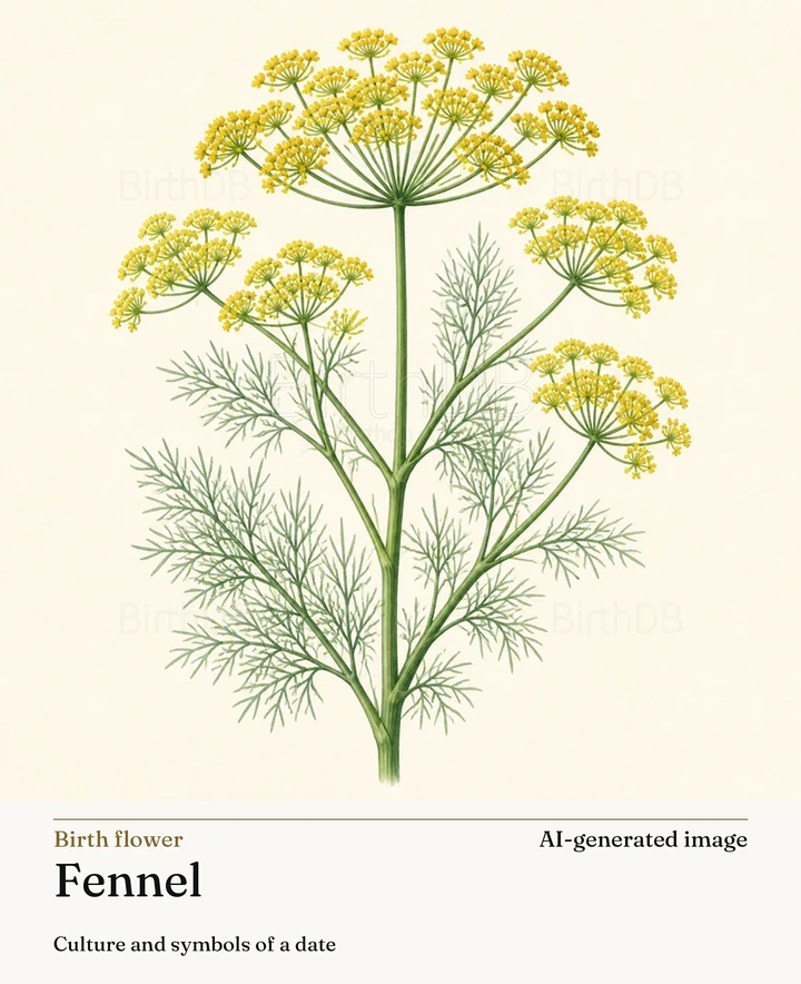 Fennel — BirthDB symbolic illustration (AI-generated image)