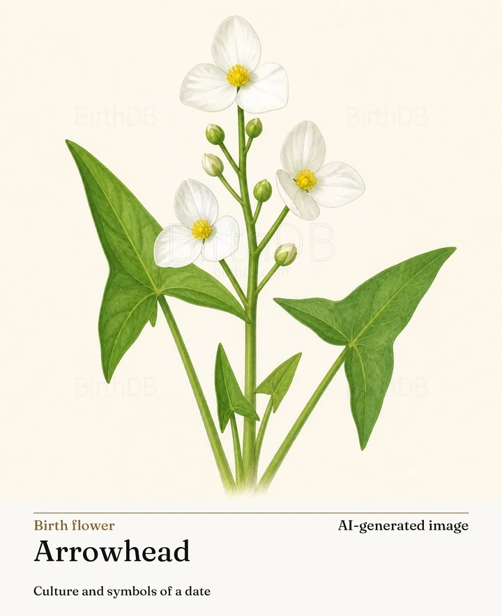 Arrowhead — BirthDB symbolic illustration (AI-generated image)
