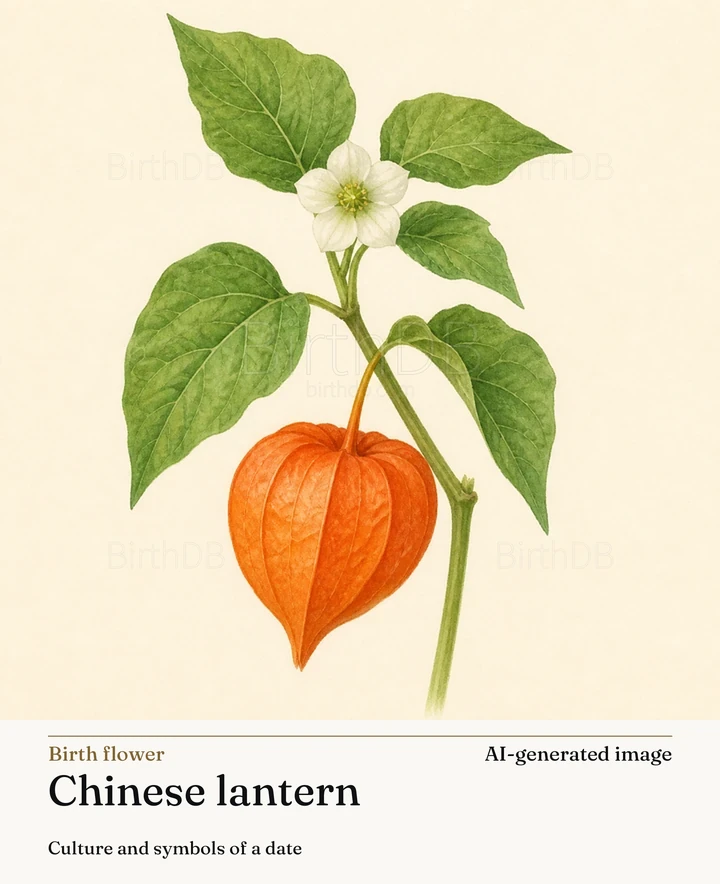 Chinese lantern — BirthDB symbolic illustration (AI-generated image)