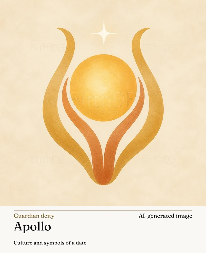 Apollo — BirthDB symbolic illustration (AI-generated image)
