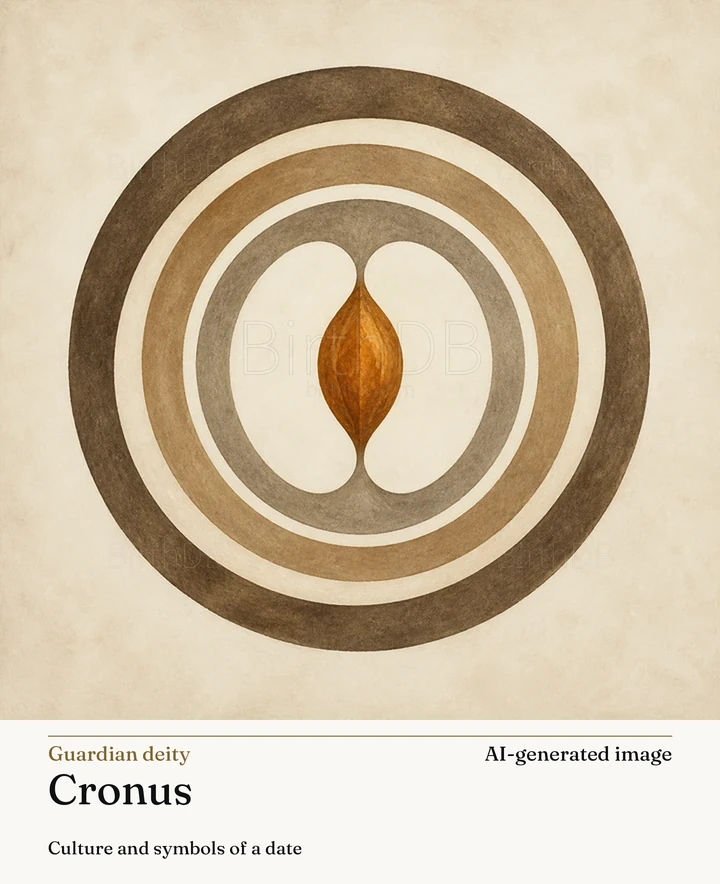 Cronus — BirthDB symbolic illustration (AI-generated image)