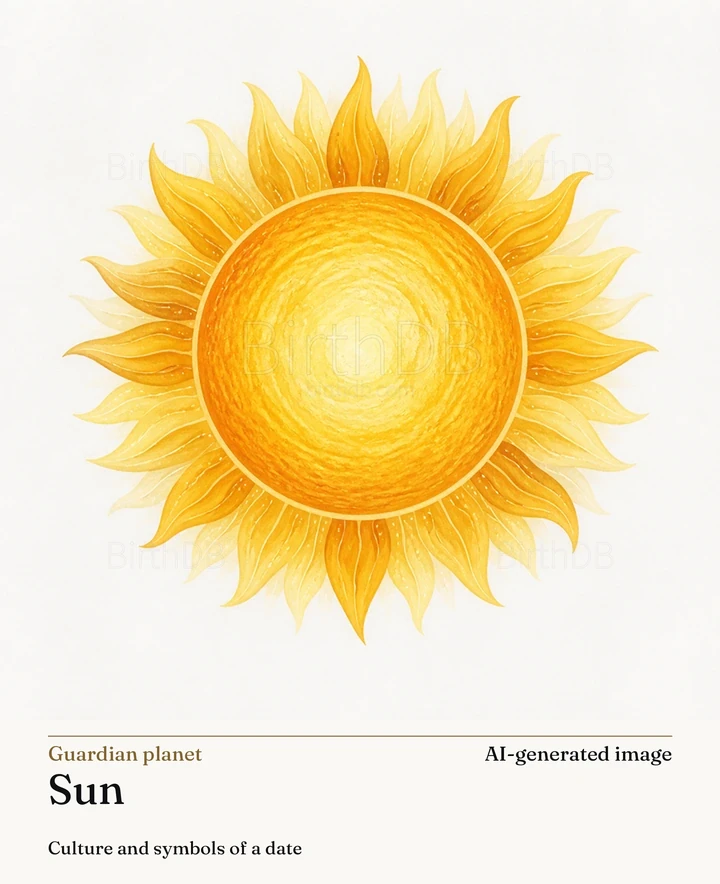 Sun — BirthDB symbolic illustration (AI-generated image)