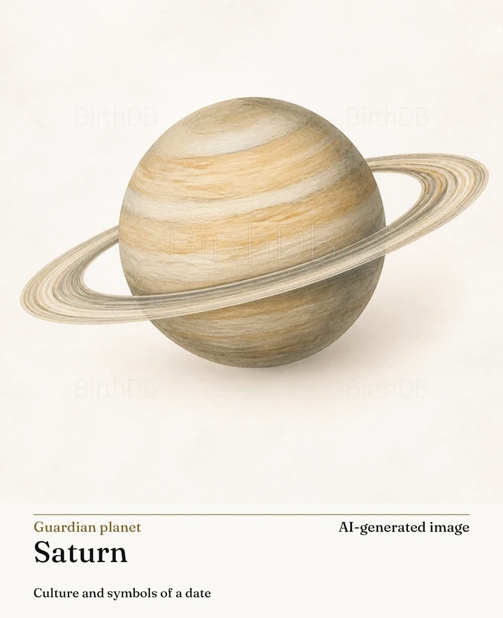 Saturn — BirthDB symbolic illustration (AI-generated image)