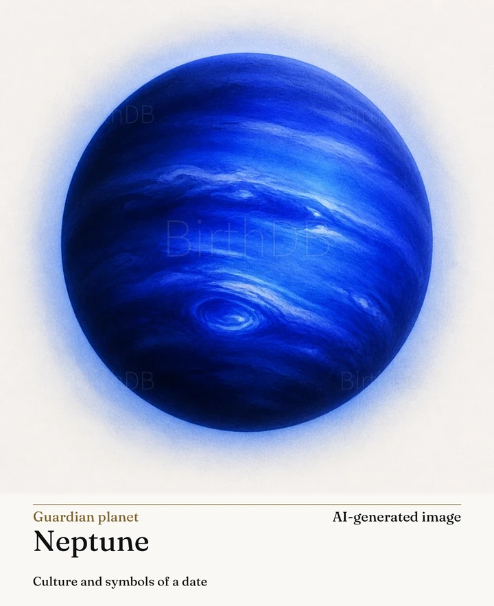 Neptune — BirthDB symbolic illustration (AI-generated image)