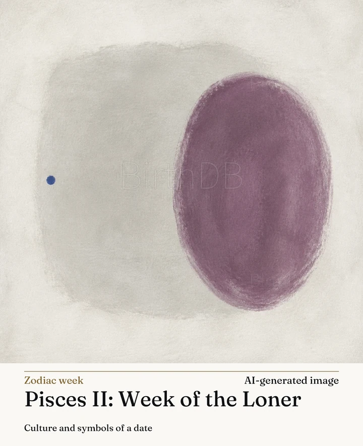 Pisces II: Week of the Loner — BirthDB symbolic illustration (AI-generated image)