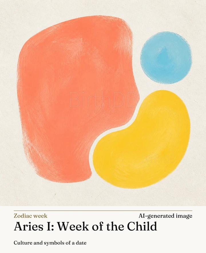 Aries I: Week of the Child — BirthDB symbolic illustration (AI-generated image)