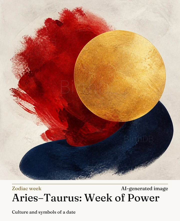 Aries–Taurus: Week of Power — BirthDB symbolic illustration (AI-generated image)