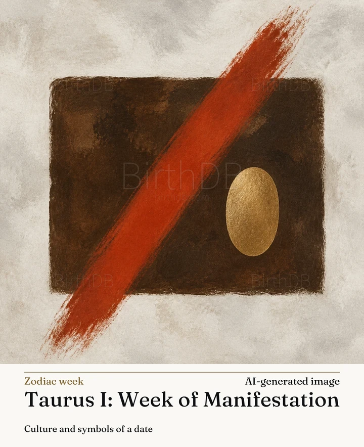 Taurus I: Week of Manifestation — BirthDB symbolic illustration (AI-generated image)