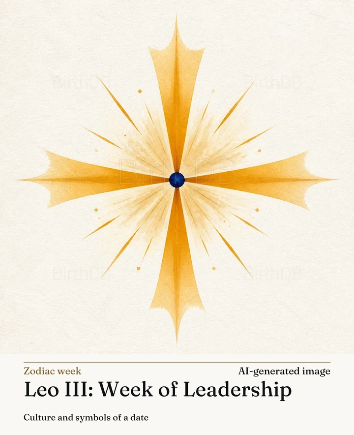 Leo III: Week of Leadership — BirthDB symbolic illustration (AI-generated image)