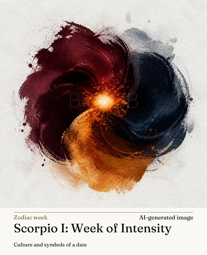 Scorpio I: Week of Intensity — BirthDB symbolic illustration (AI-generated image)