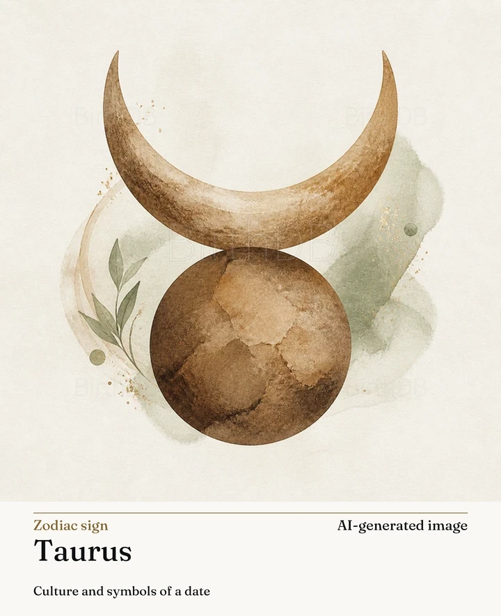 Taurus — BirthDB symbolic illustration (AI-generated image)