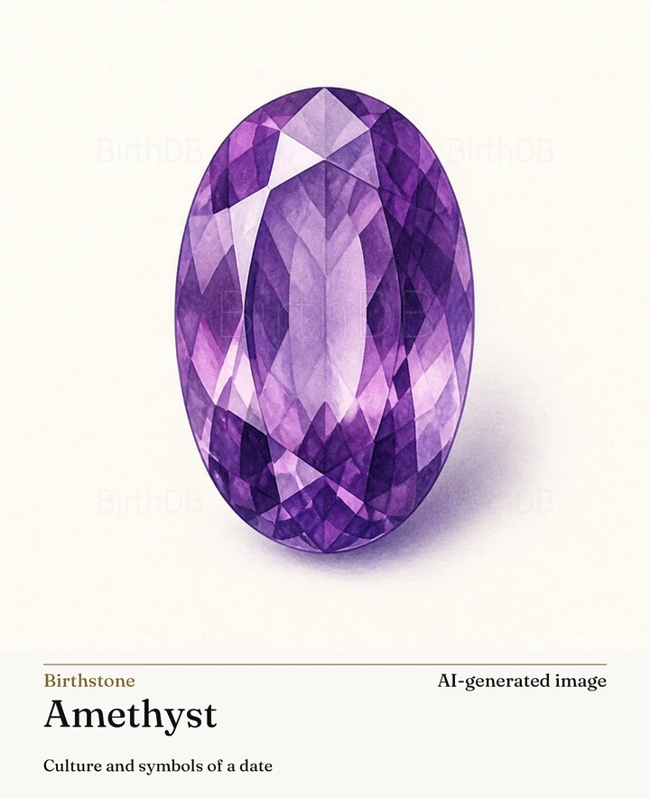 Amethyst — BirthDB symbolic illustration (AI-generated image)