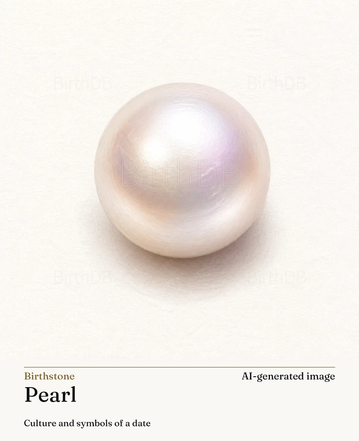 Pearl — BirthDB symbolic illustration (AI-generated image)