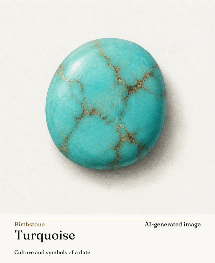 Turquoise — BirthDB symbolic illustration (AI-generated image)