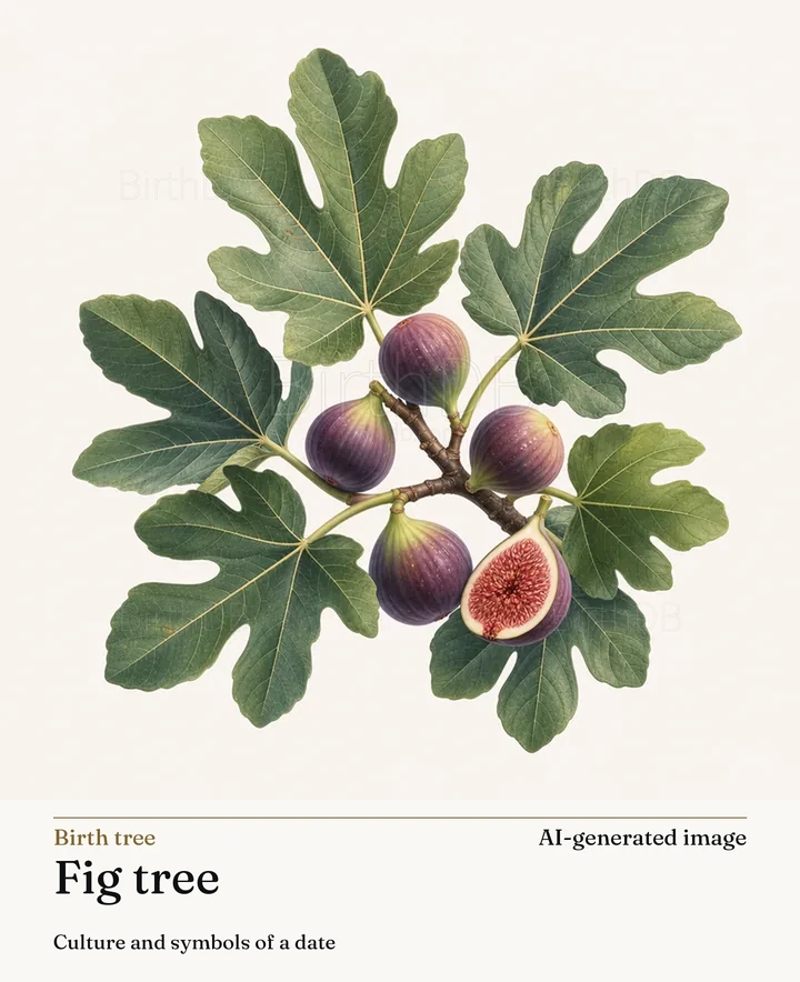 Fig tree — BirthDB symbolic illustration (AI-generated image)